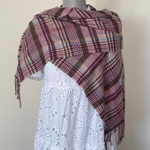 UGG Plaid Pink and Brown Women's Scarf